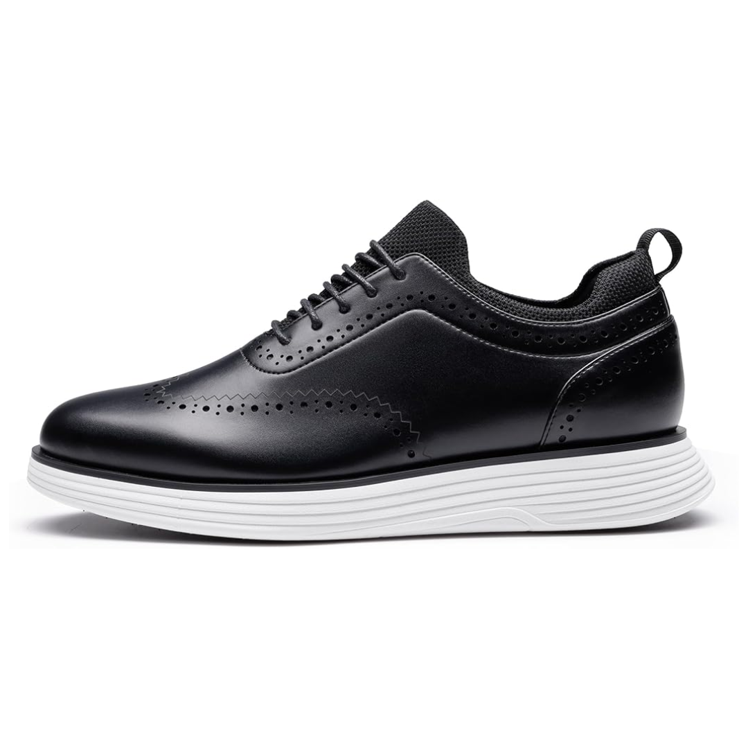 Scarpe Sneakers Eleganti da Uomo Nere Wingtip Brogue