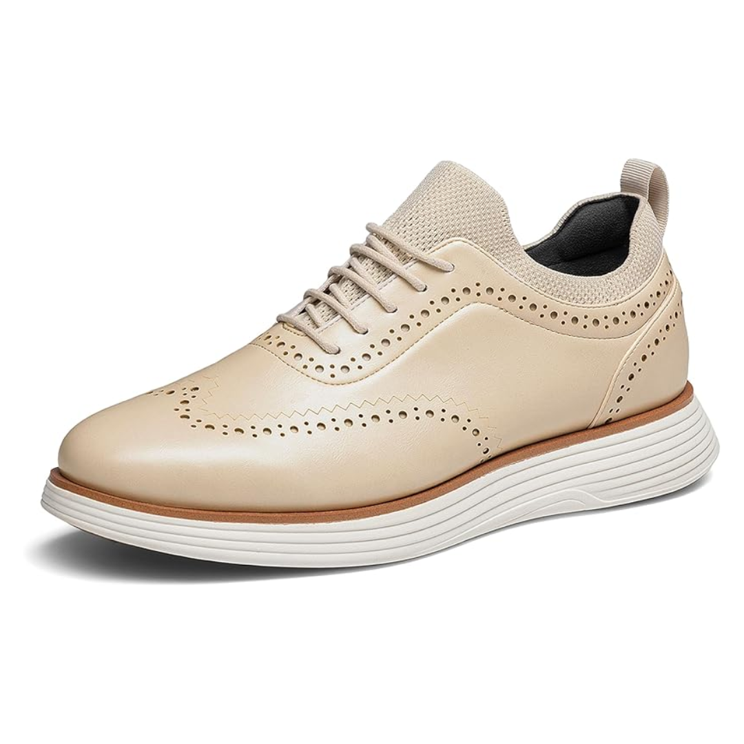 Sneakers Oxford Uomo Stile Brogue Casual - Colore Albicocca