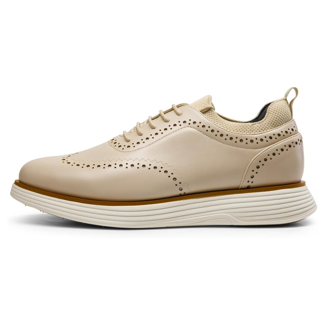 Sneakers Oxford Uomo Stile Brogue Casual - Colore Albicocca