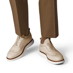 Sneakers Oxford Uomo Stile Brogue Casual - Colore Albicocca