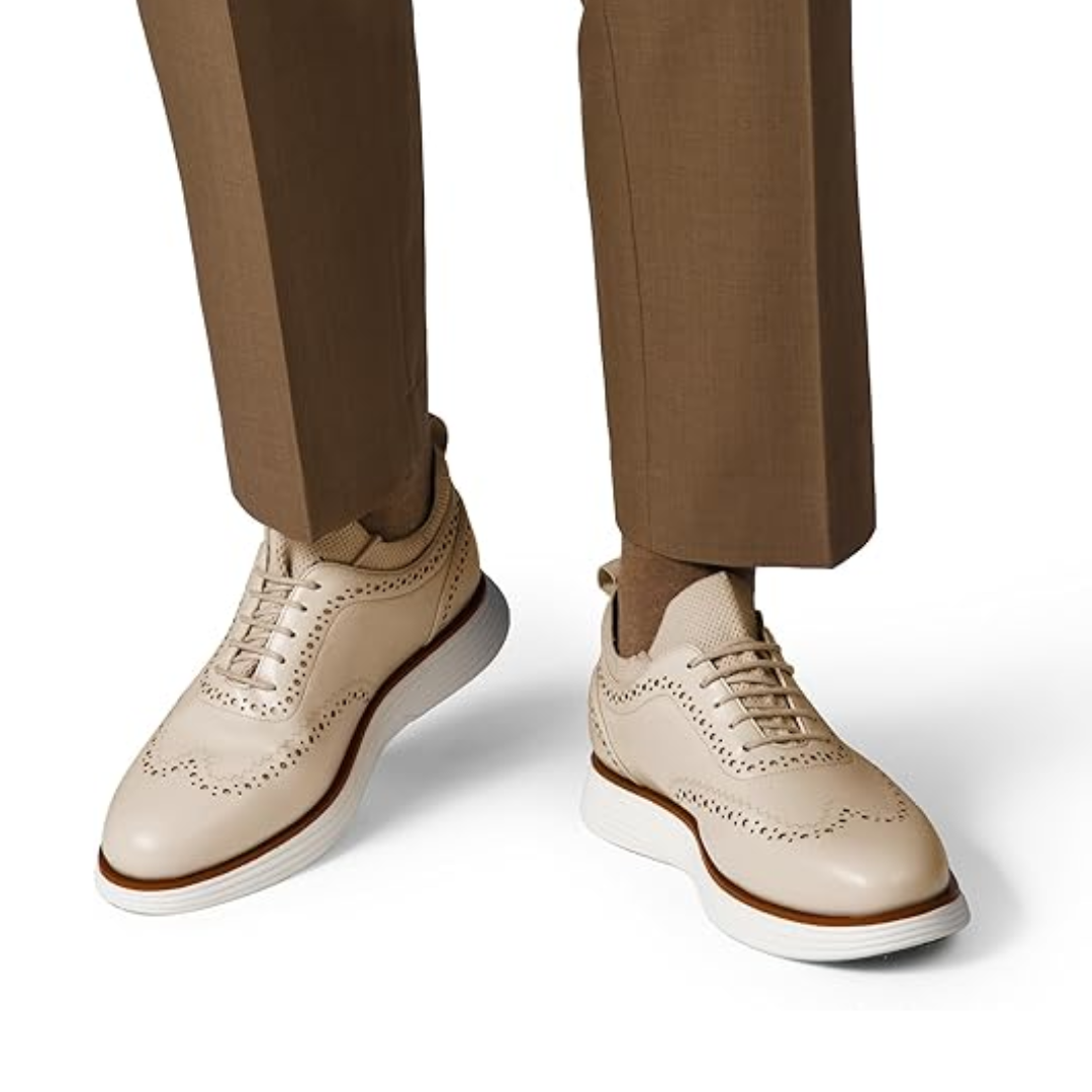 Sneakers Oxford Uomo Stile Brogue Casual - Colore Albicocca