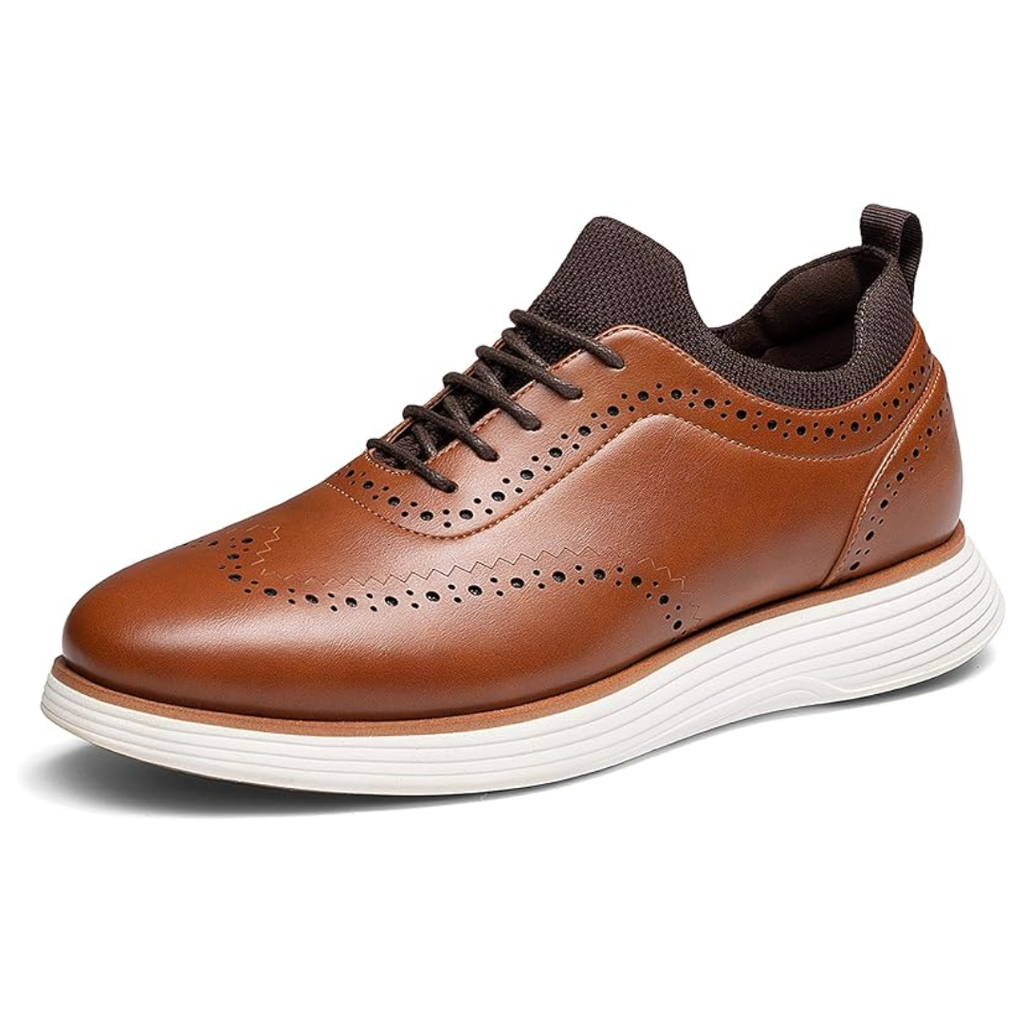 Sneakers Oxford Uomo Brogue Casual - Marrone Chiaro