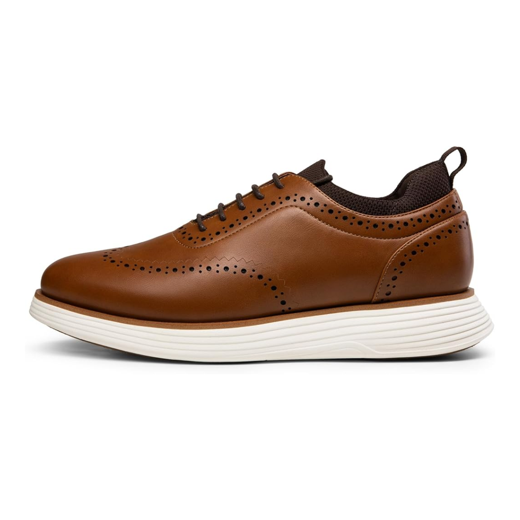 Sneakers Oxford Uomo Brogue Casual - Marrone Chiaro
