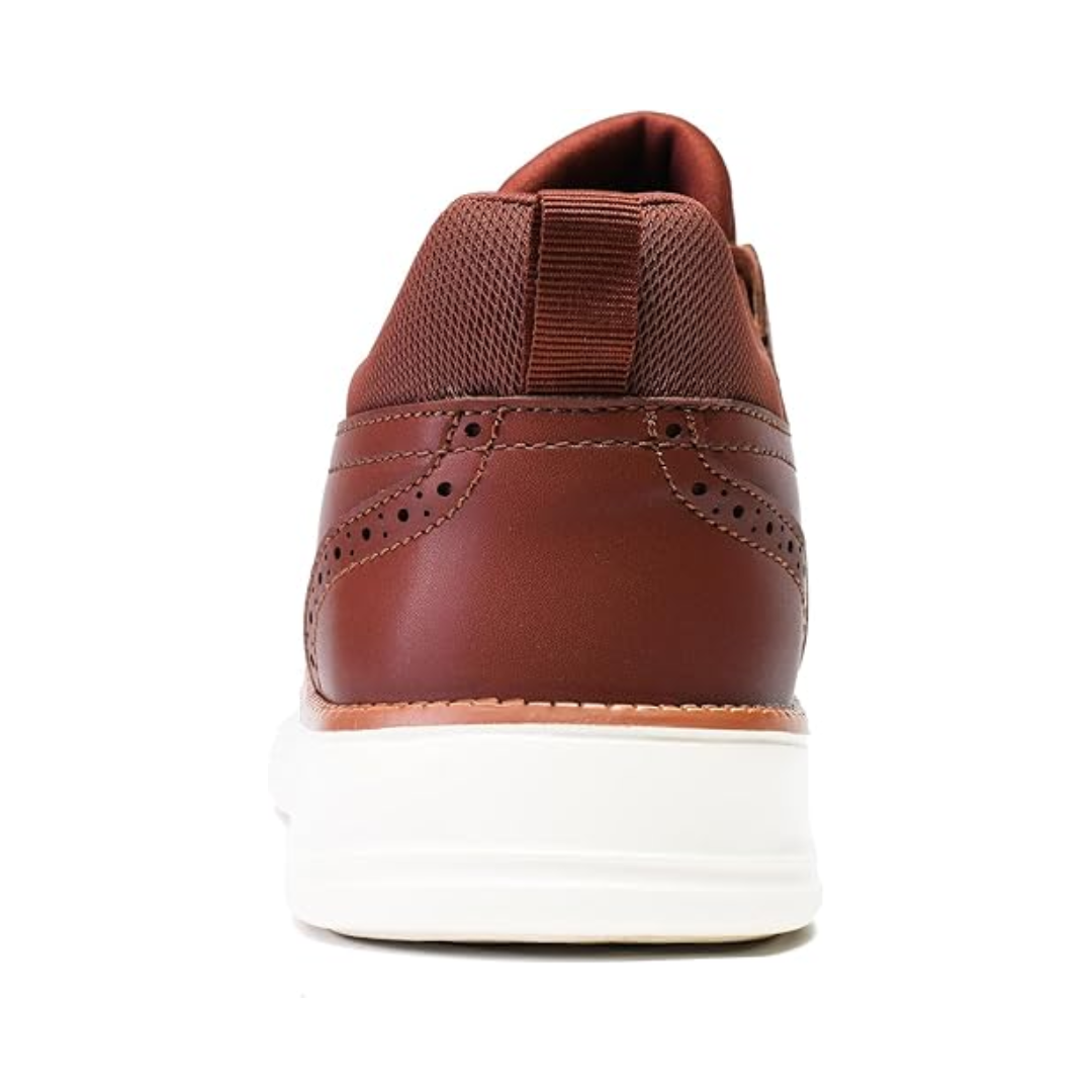 Sneakers Dress in Pelle Marrone con Suola in Gomma