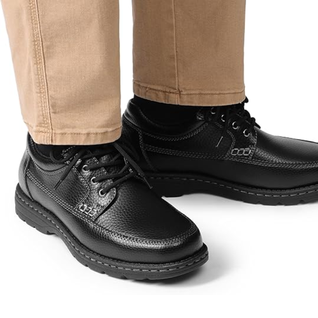 Scarpe Uomo Eleganti con Punta Quadrata in Pelle Nera