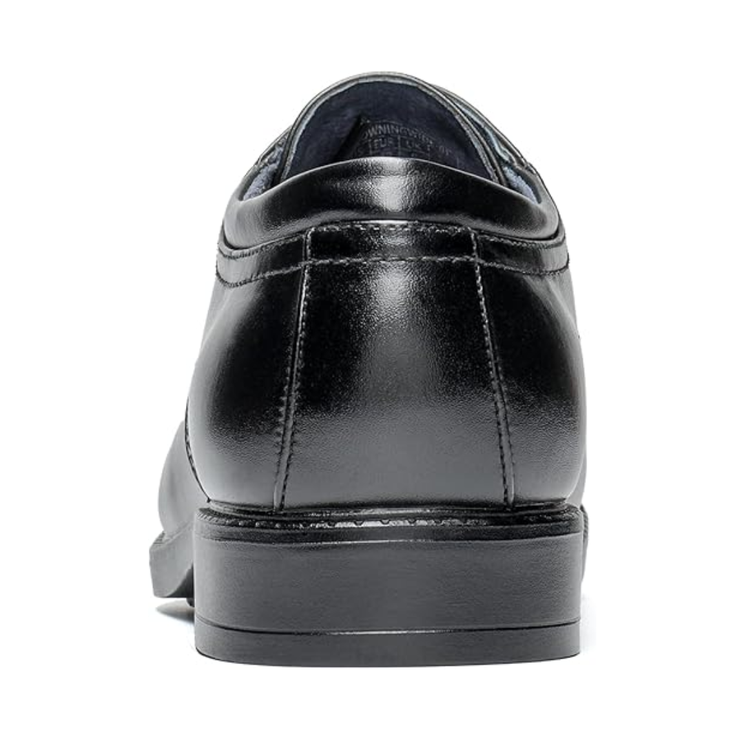 Stringate Classiche in Pelle Sintetica Nera, Suola TPE Antiscivolo