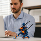 Action figure mech stampata in 3D con articolazioni multiple