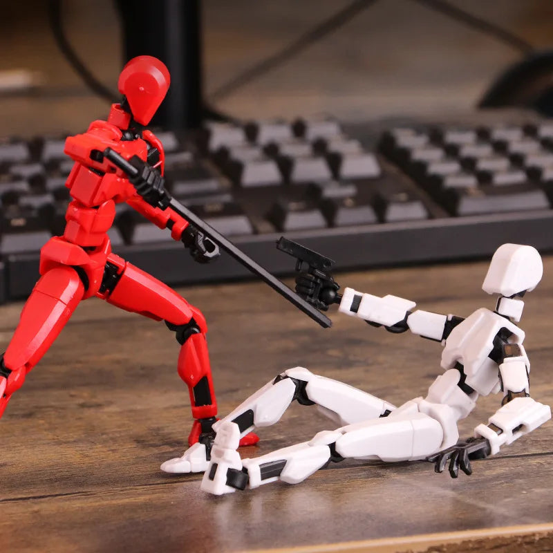 Action figure mech stampata in 3D con articolazioni multiple