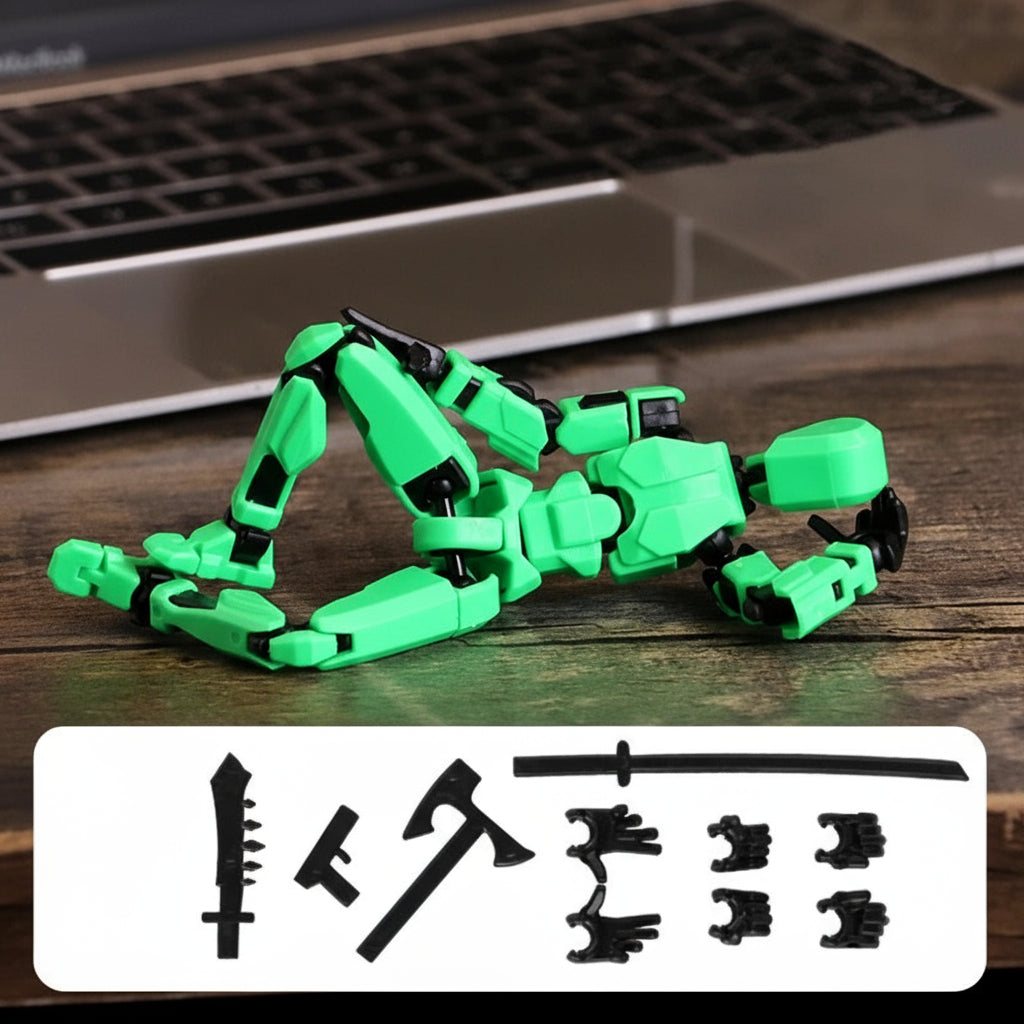 Action figure mech stampata in 3D con articolazioni multiple