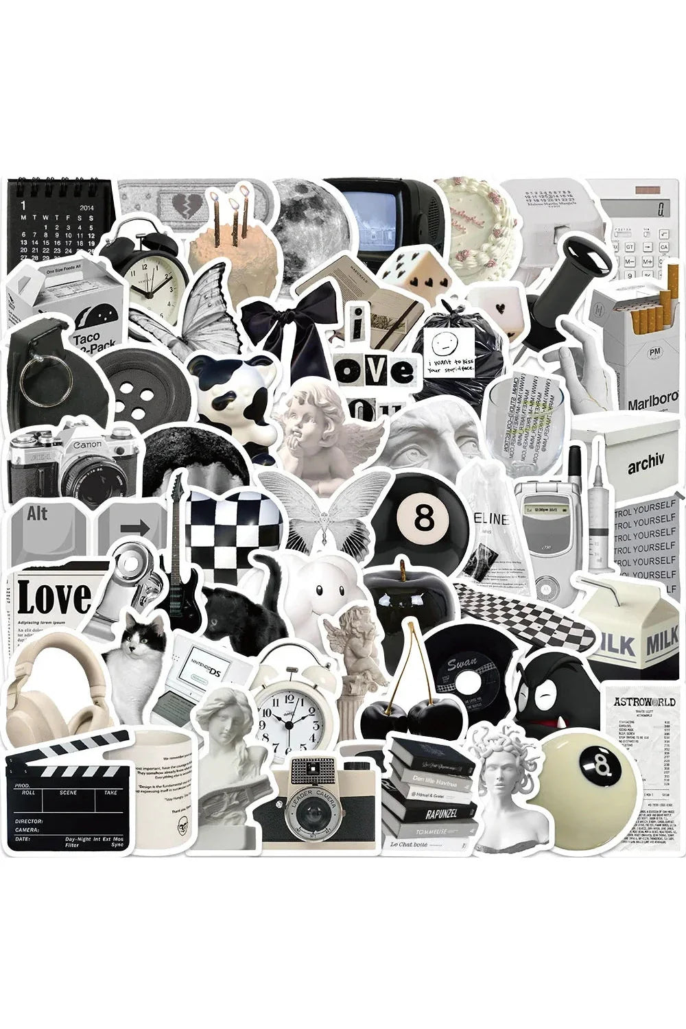 Adesivi bianco e nero