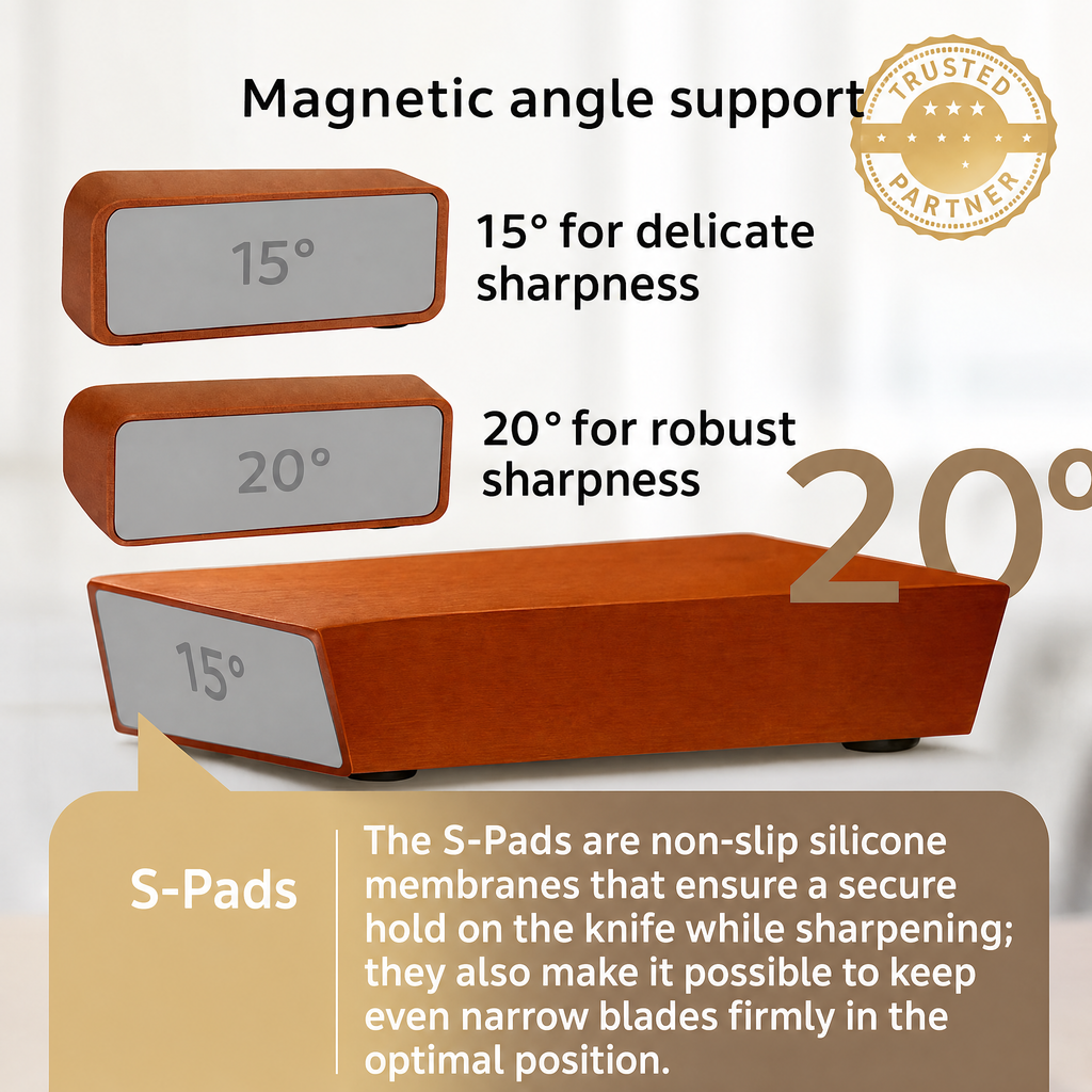Affilacoltelli a rullo con guida magnetica angolare EdgeRoll