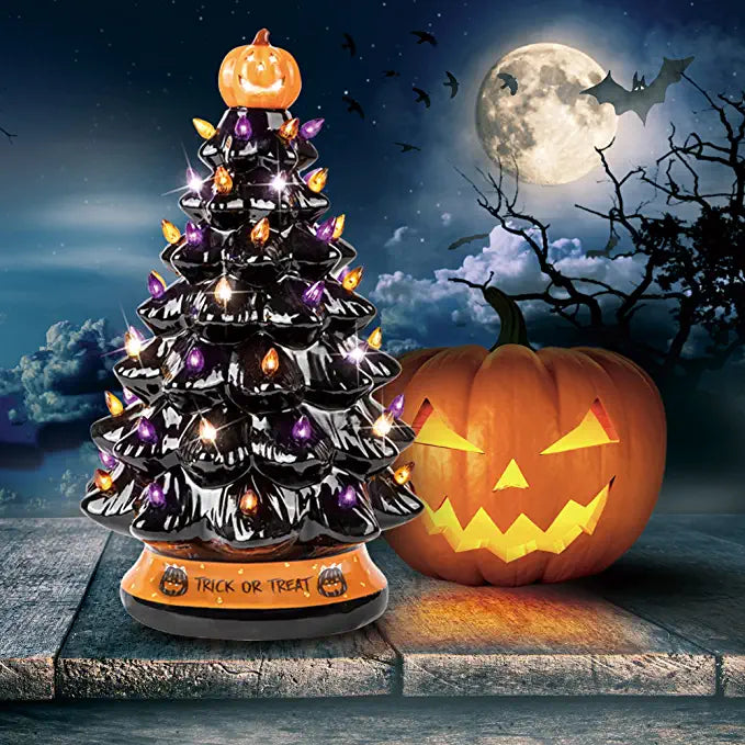 Albero di Halloween luminoso con luci colorate