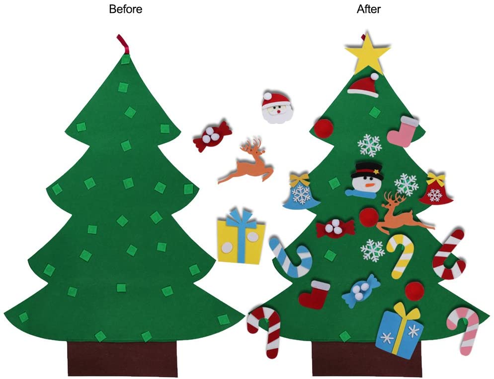 Albero di Natale in feltro fai da te per bambini