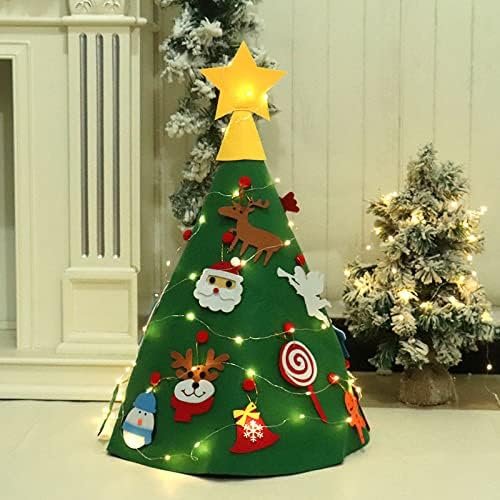 Albero di Natale in feltro fai-da-te per bambini con decorazioni staccabili
