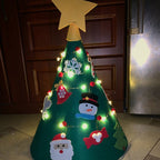Albero di Natale in feltro fai-da-te per bambini con decorazioni staccabili
