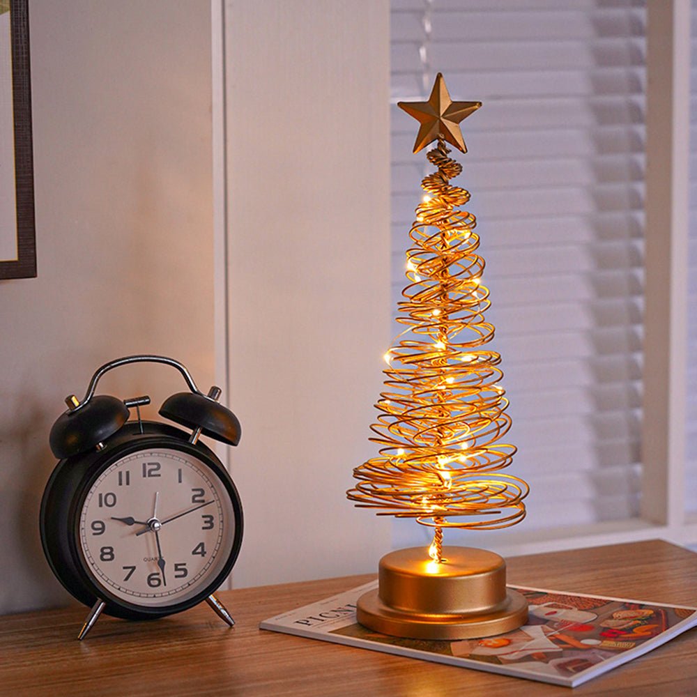 Albero di Natale LED a spirale con stella luminosa (33 cm)