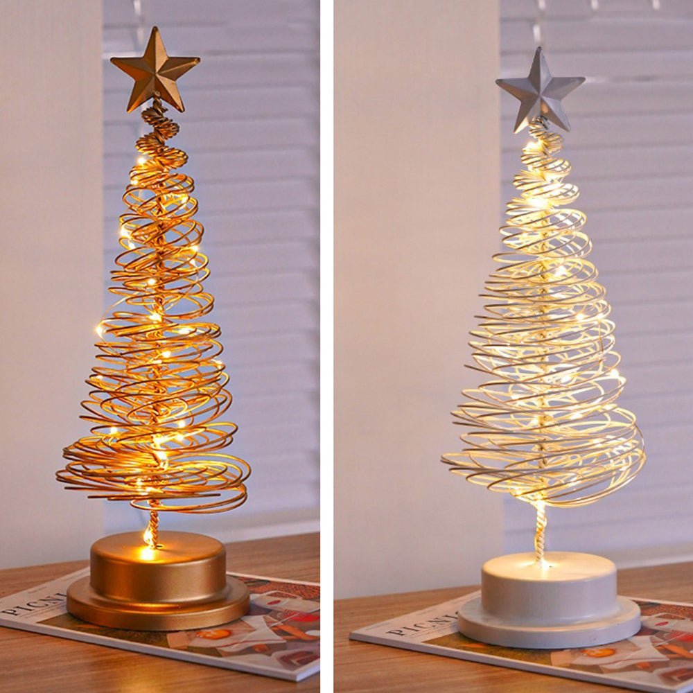 Albero di Natale LED a spirale con stella luminosa (33 cm)