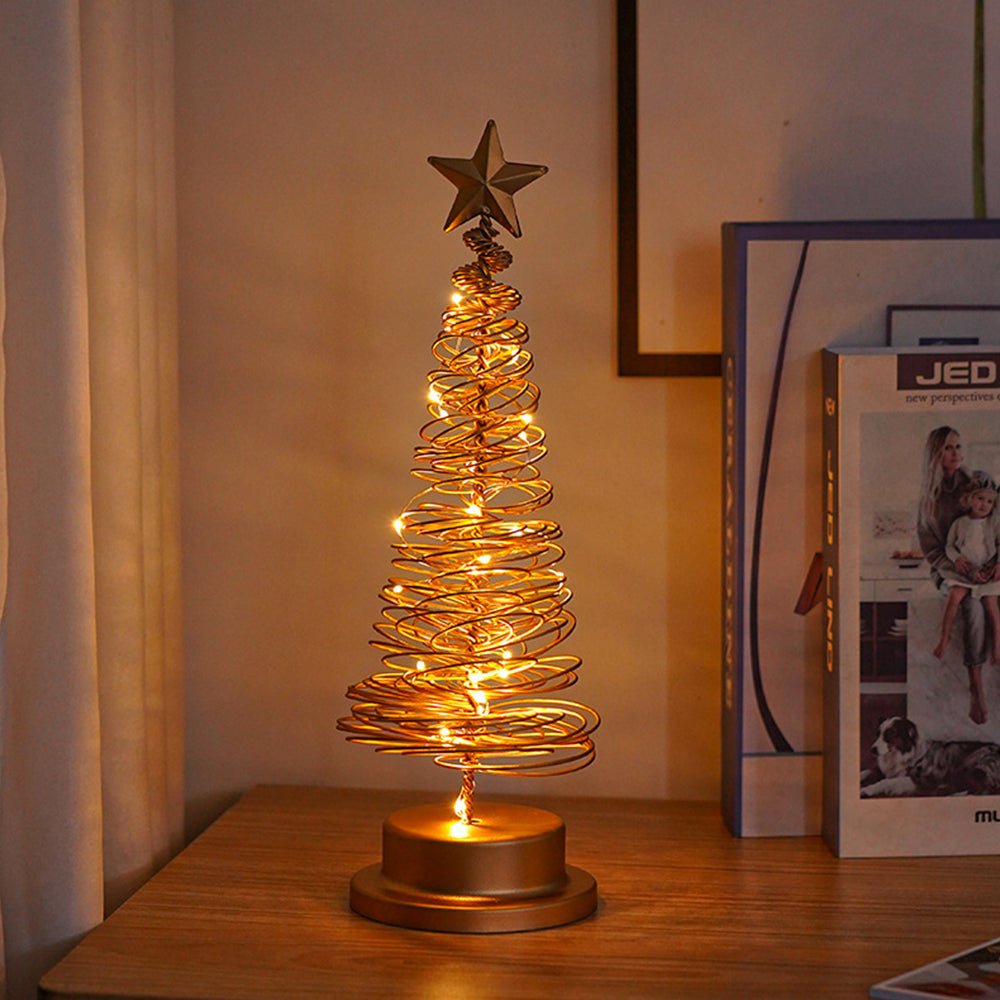 Albero di Natale LED a spirale con stella luminosa (33 cm)
