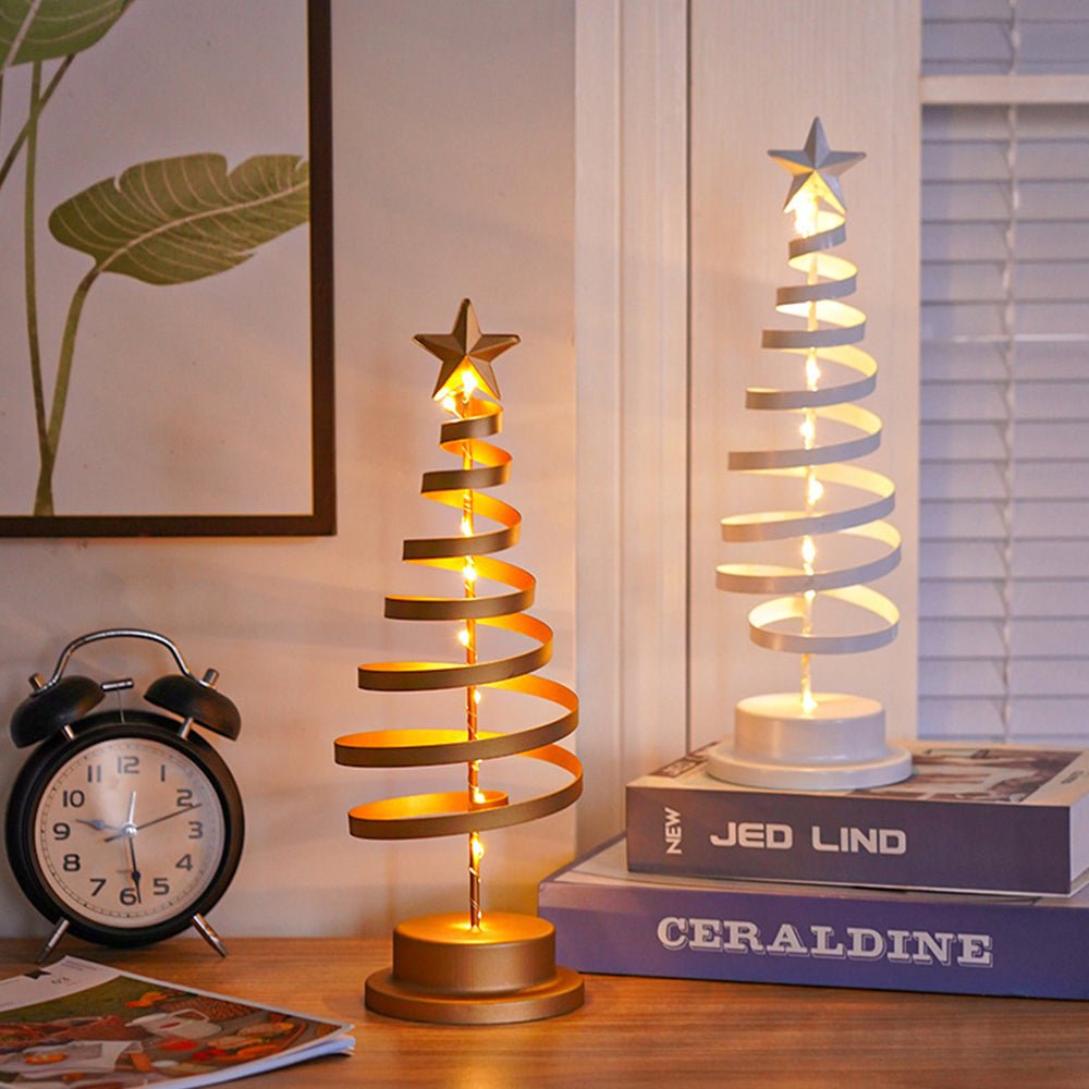 Albero di Natale LED a spirale con stella luminosa (33 cm)