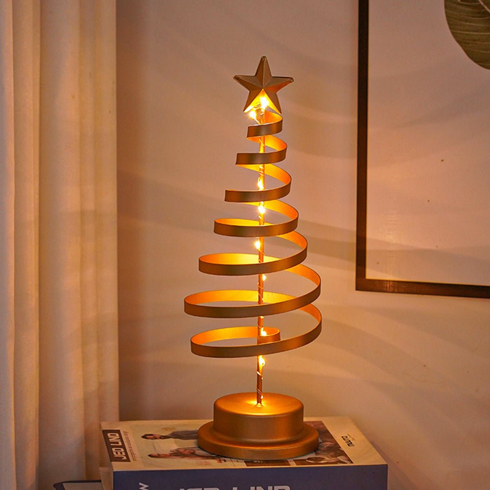 Albero di Natale LED a spirale con stella luminosa (33 cm)