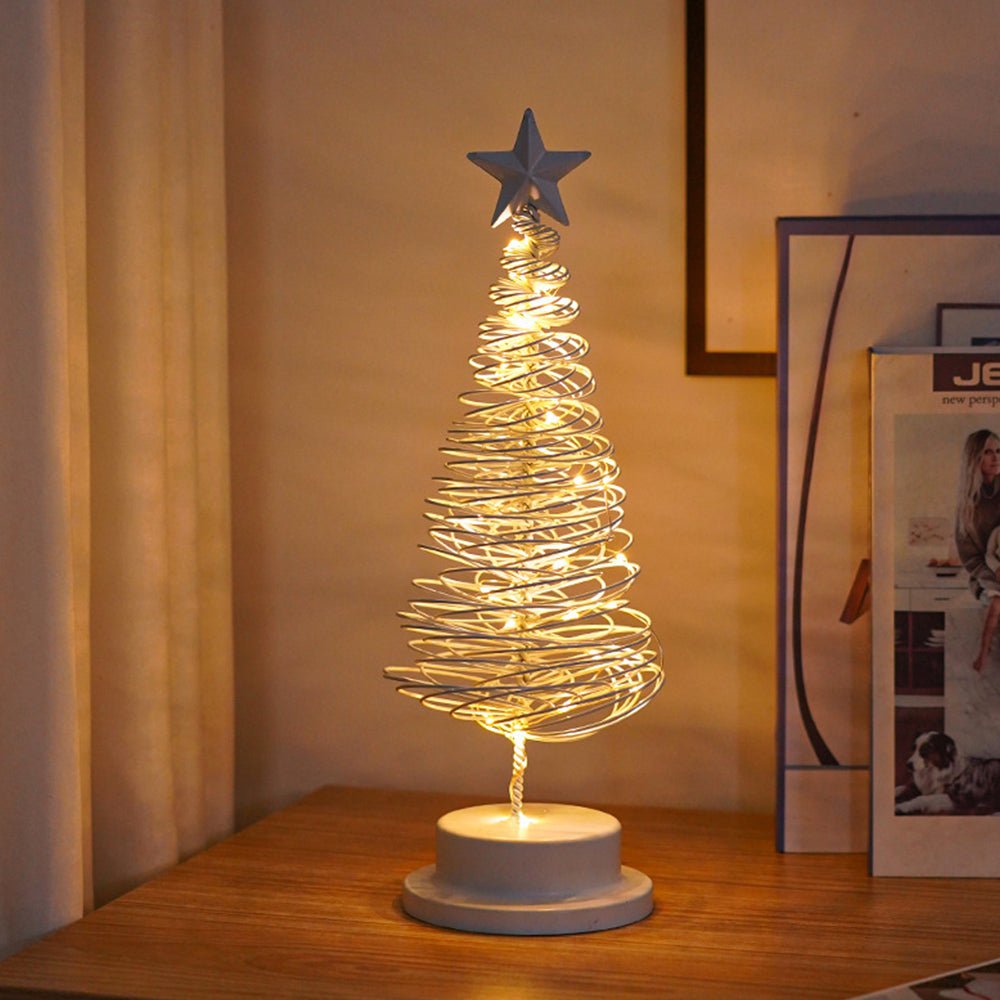 Albero di Natale LED a spirale con stella luminosa (33 cm)