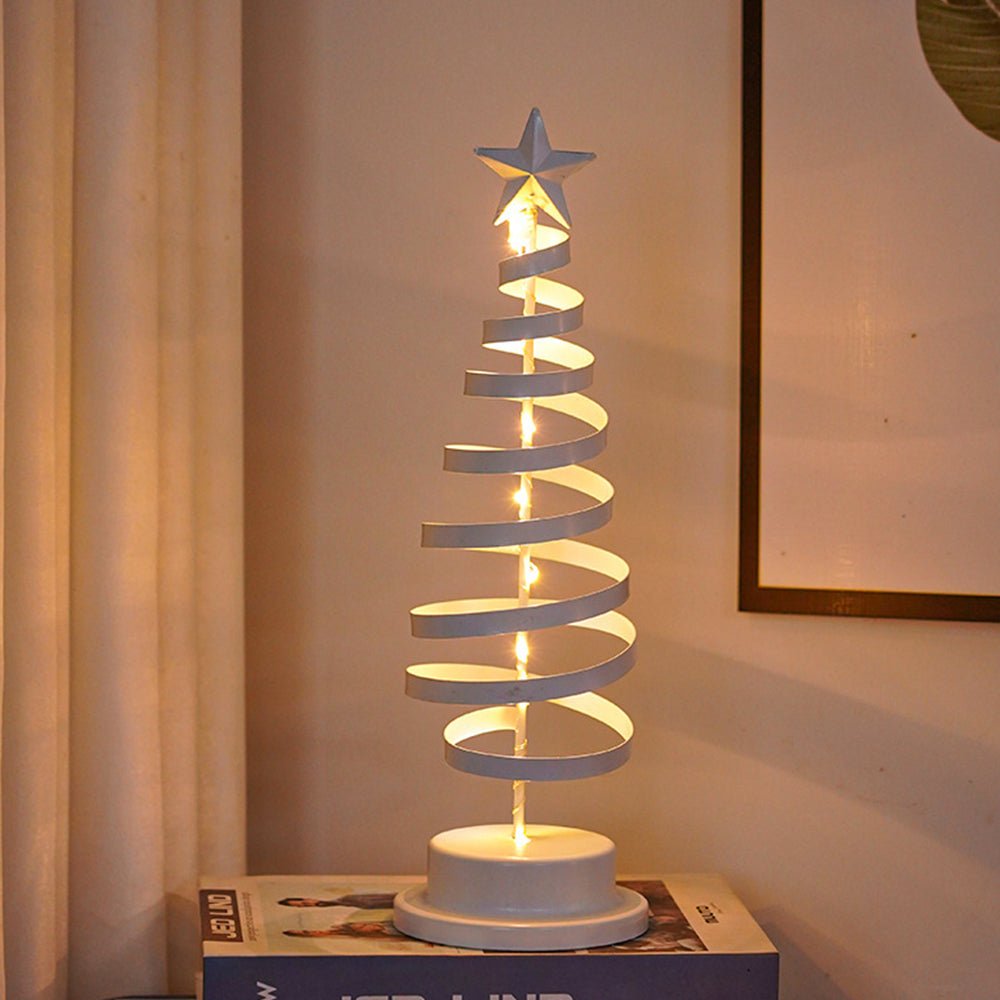 Albero di Natale LED a spirale con stella luminosa (33 cm)