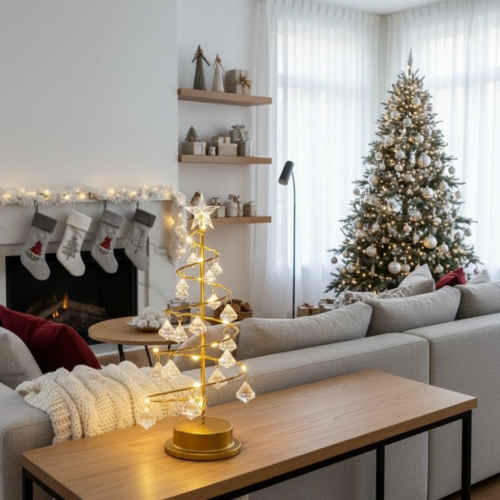 Albero di Natale LED elegante con luce calda per atmosfera festiva