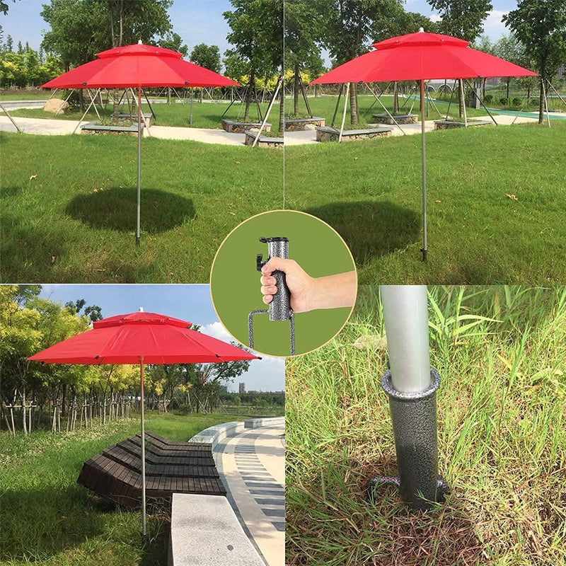 Ancoraggio a spirale regolabile per ombrellone da giardino e spiaggia