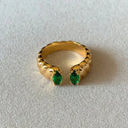 Anello doppio con zirconi avvolgente