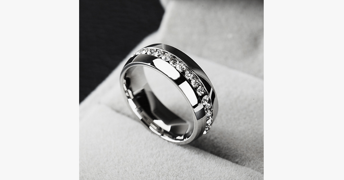 Anello eternity in acciaio inossidabile