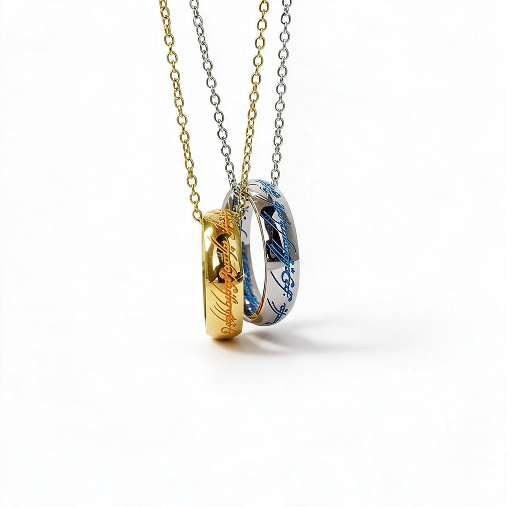 Anello fosforescente con incisione runica fantasy ipoallergenico senza nichel che assorbe la luce