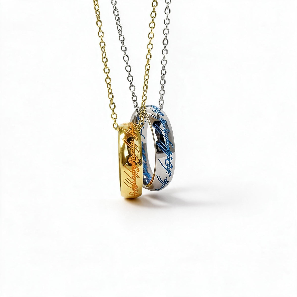 Anello fosforescente con incisione runica fantasy ipoallergenico senza nichel che assorbe la luce