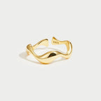 Anello regolabile in argento con motivo oceano