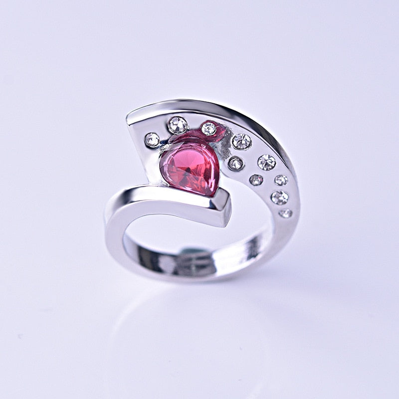 Anello vintage con pietre rosse e zirconi per donna