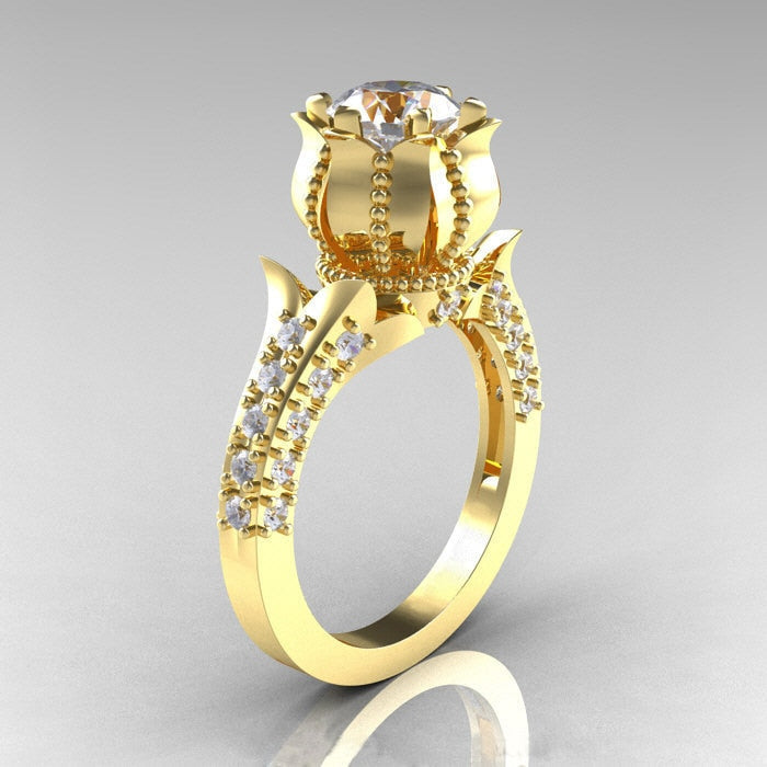 Anello vintage con pietre rosse e zirconi per donna
