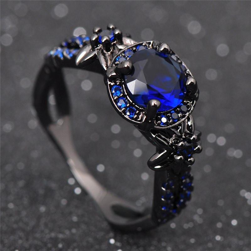 Anello vintage con zaffiro nero