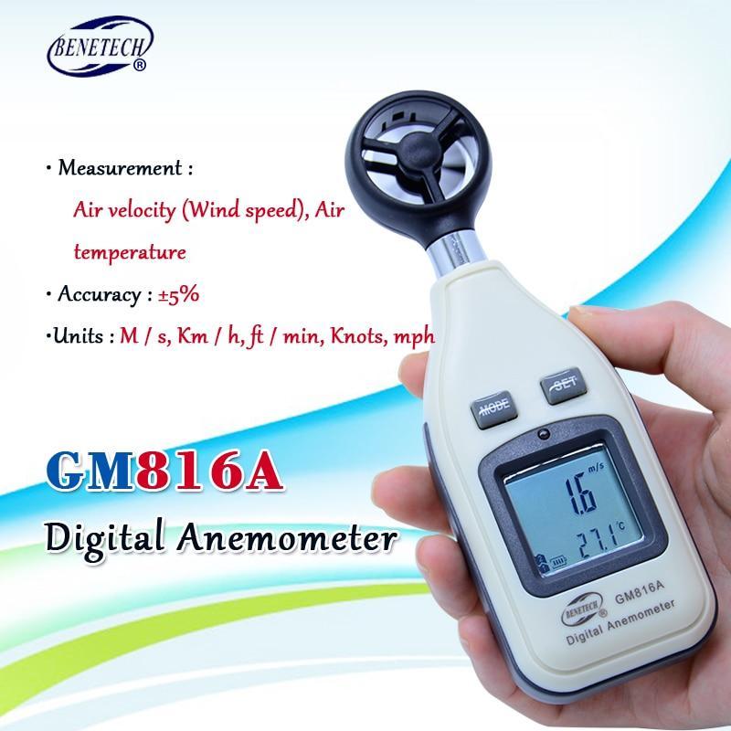 Anemometro digitale portatile con display LCD retroilluminato