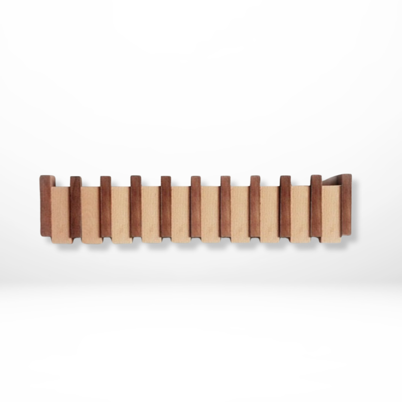 Appendiabiti a muro in legno con ganci pieghevoli