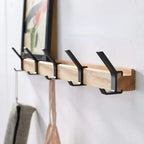 Appendiabiti da parete con ganci girevoli – legno e metallo stile scandinavo