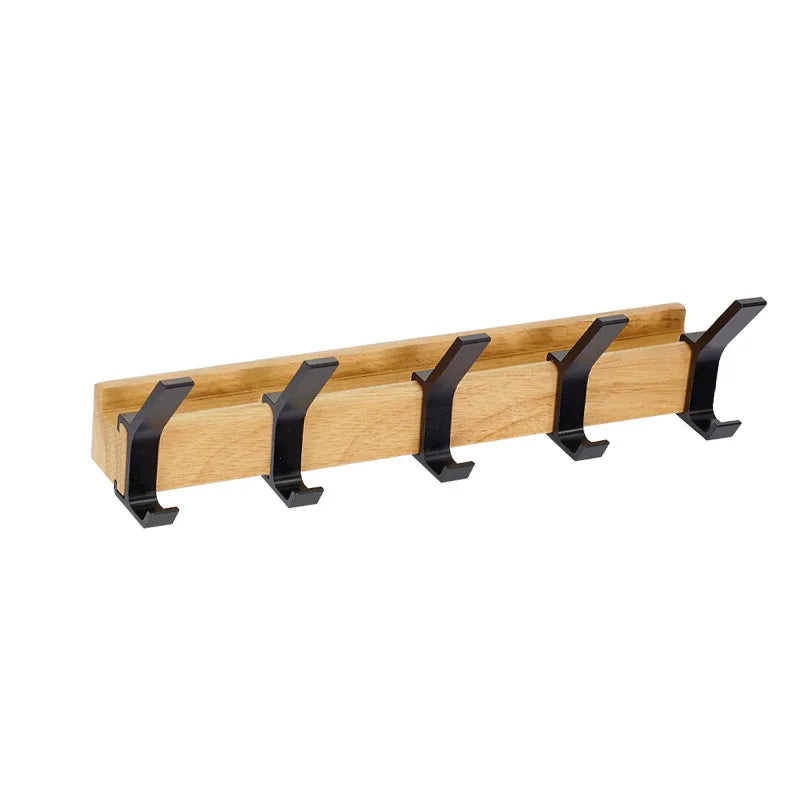 Appendiabiti da parete con ganci girevoli – legno e metallo stile scandinavo