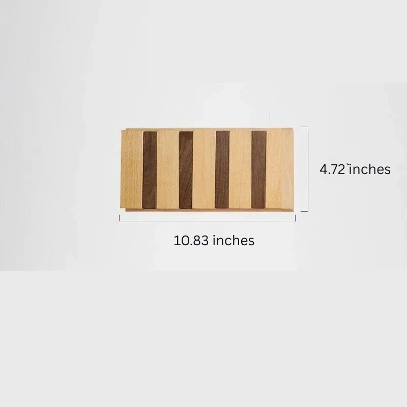 Appendiabiti da parete in legno con 4 o 6 ganci