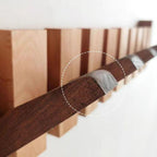 Appendiabiti da parete in legno massello a forma di tasti di pianoforte