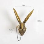 Appendiabiti da parete a forma di testa di cervo in resina effetto bronzo antico