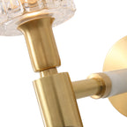 Applique da parete a 1 luce stile contemporaneo finitura oro con paralume cilindrico in cristallo sfaccettato