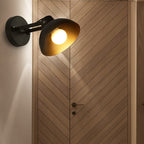 Applique da parete industriale in metallo nero con cupola – 1 luce