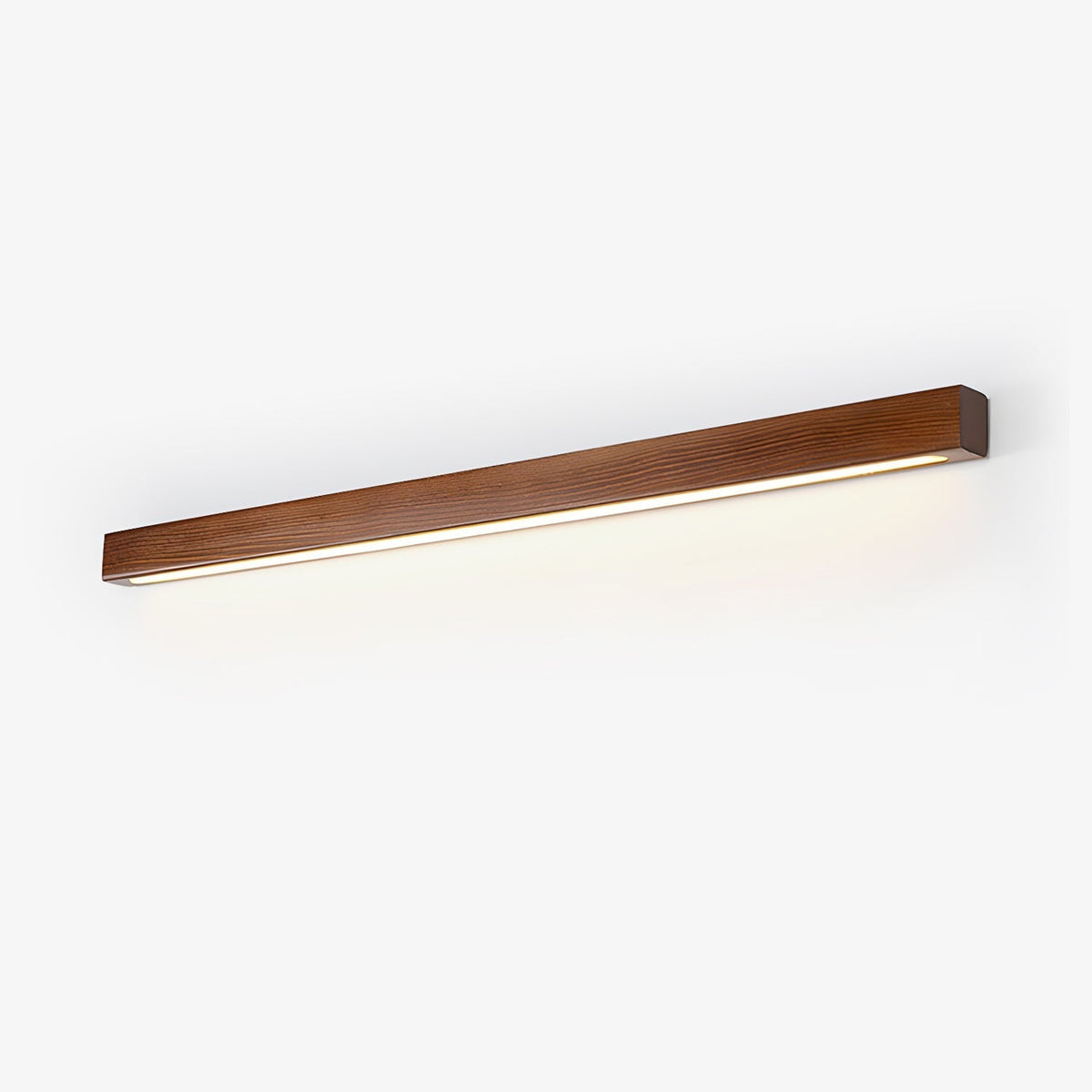Applique lineare in legno con luce sottile