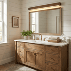 Applique lineare in legno con luce sottile