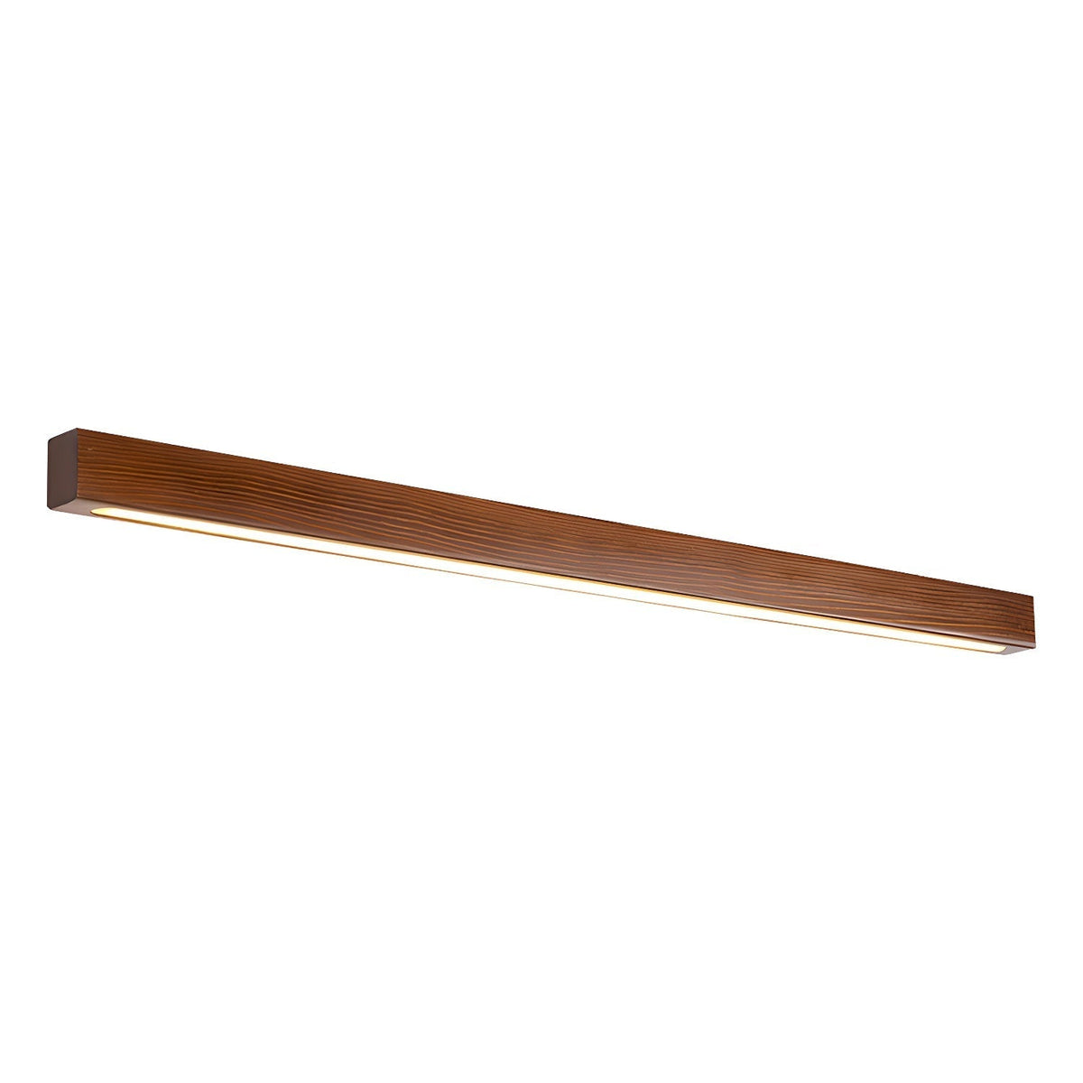 Applique lineare in legno con luce sottile