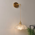Applique da parete industriale 1 luce con paralume in vetro trasparente per comodino