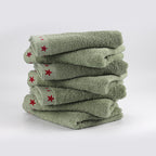 Asciugamano viso in cotone morbido con bordo decorativo a stelle
